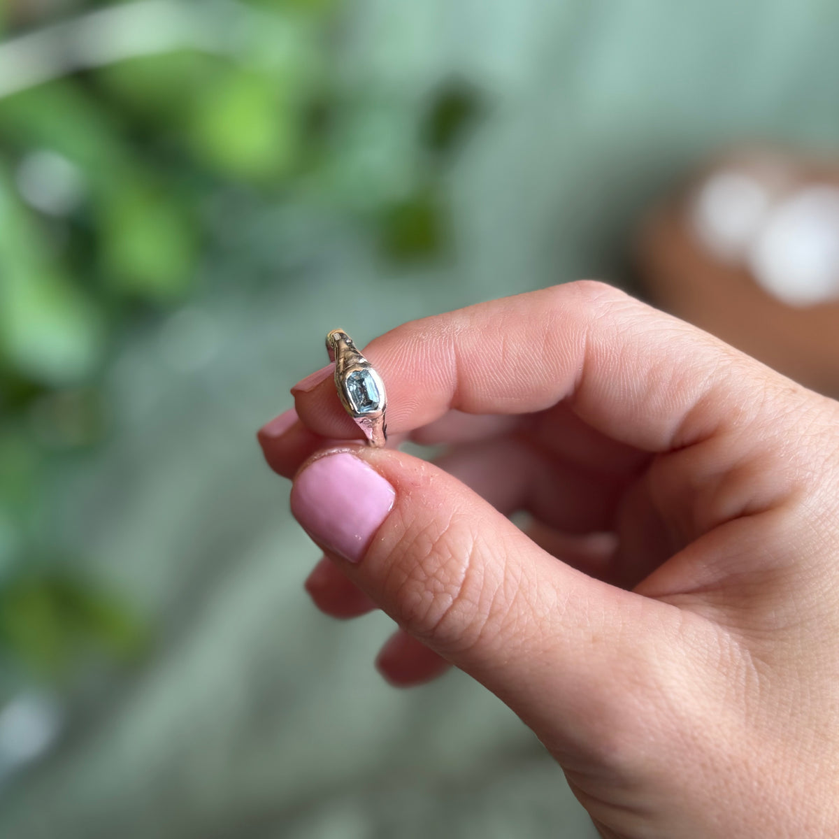 Molten style Aquamarine band